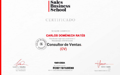 19/01/2024 – Obtención certificado de Consultor de ventas