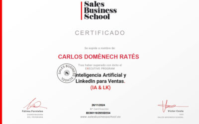 26/11/2024 – Obtención certificado del programa Inteligencia Artificial y Linkedin para ventas